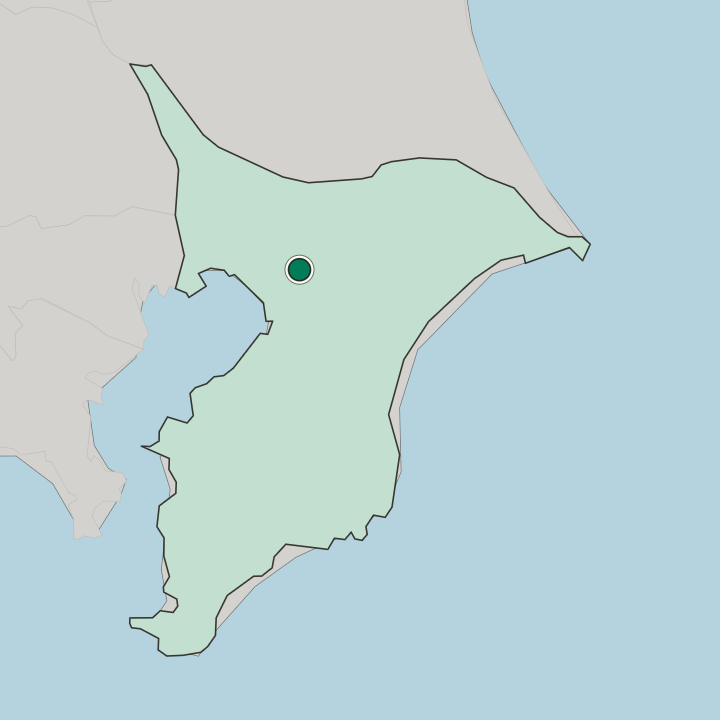 Map showing Yotsukaidō — In Chiba-ken