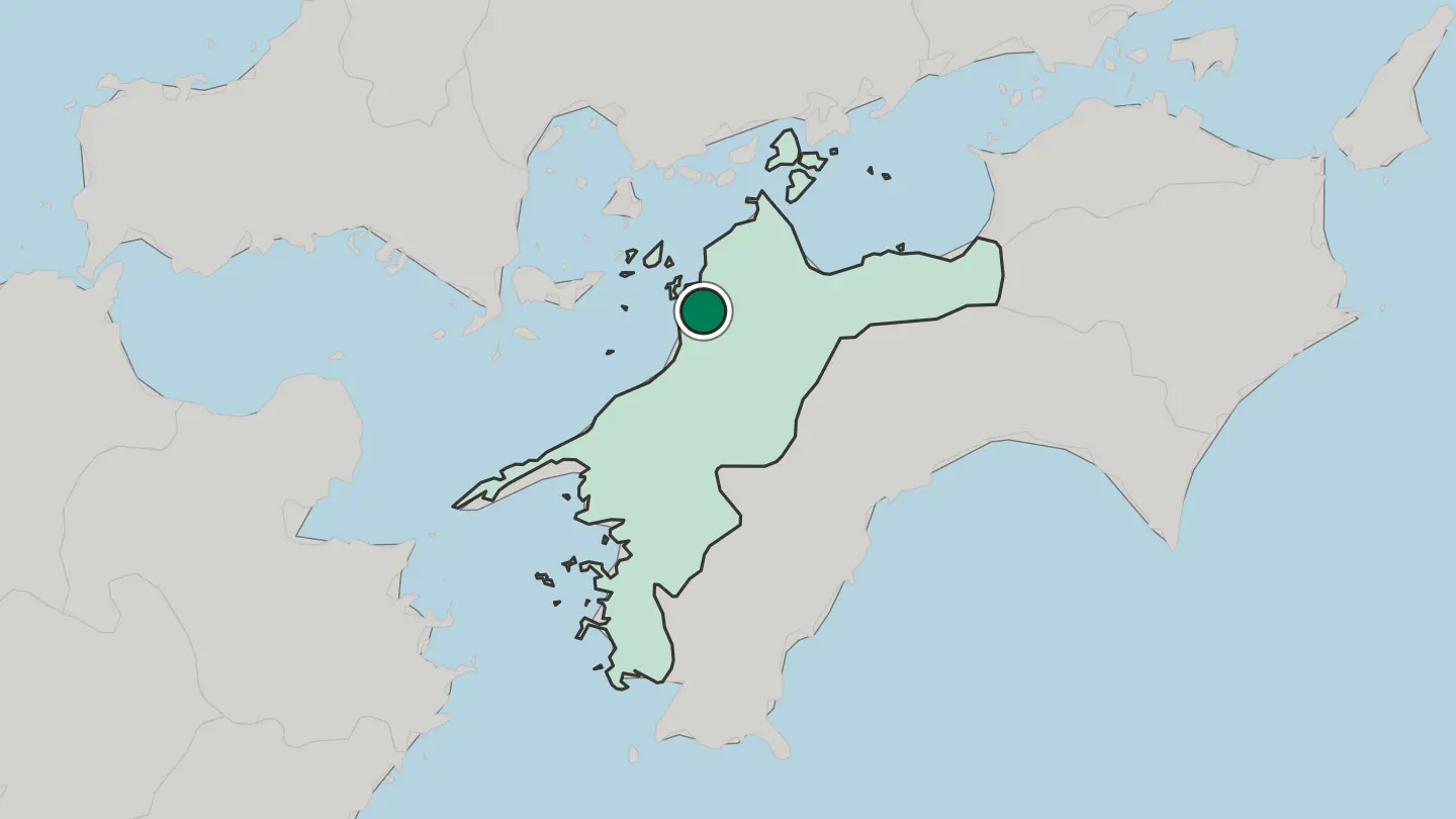 Map of Matsuyama in Japan
