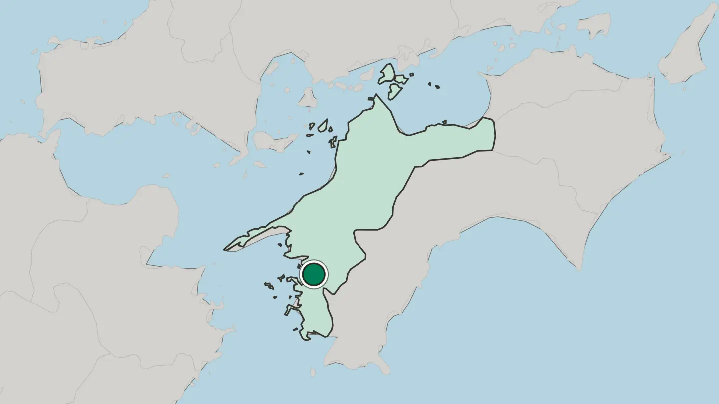 Map of Uwajima in Japan