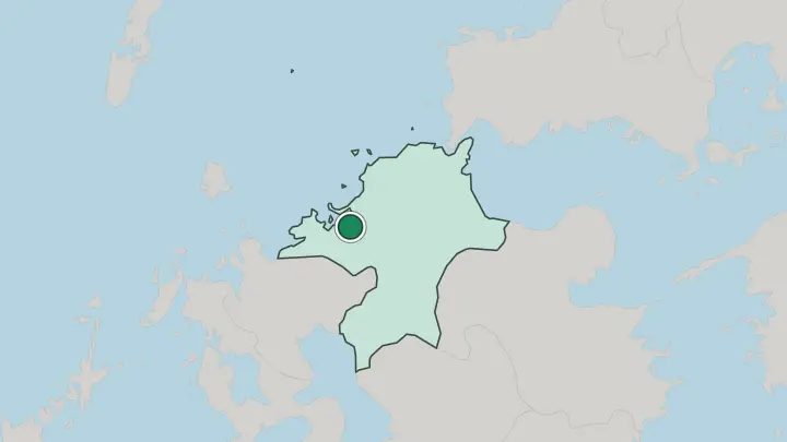 Map of Fukuoka in Japan