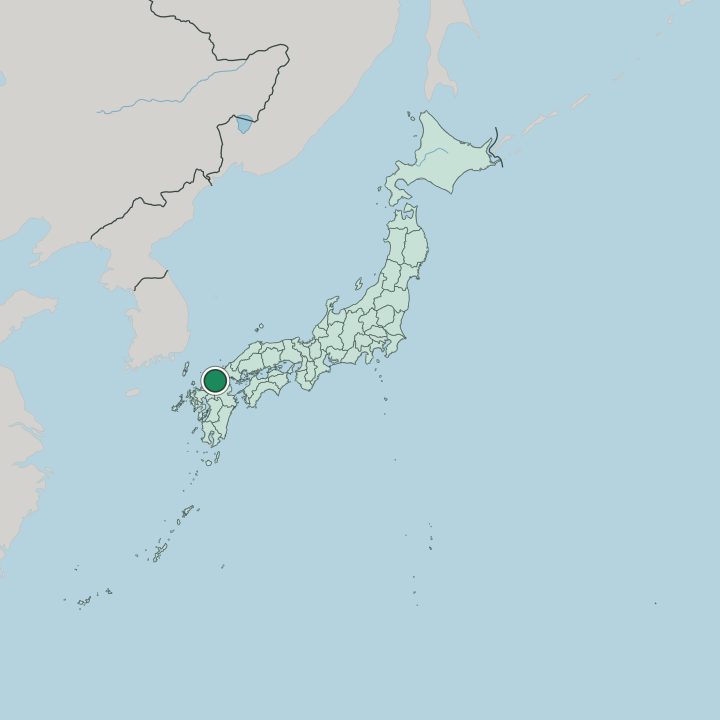 Map showing Kitakyushu — In Japan