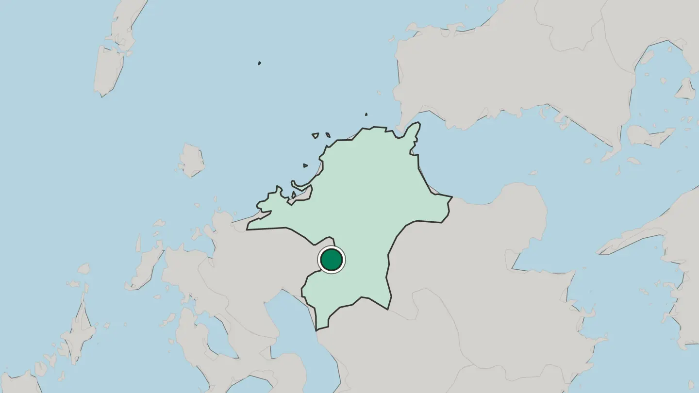 Map of Kurume in Japan