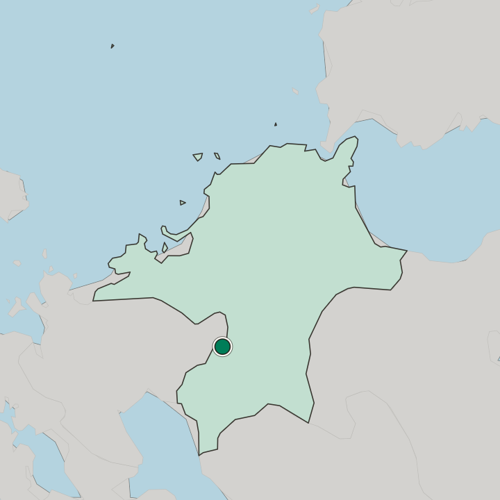 Map showing Kurume — In Fukuoka Prefecture