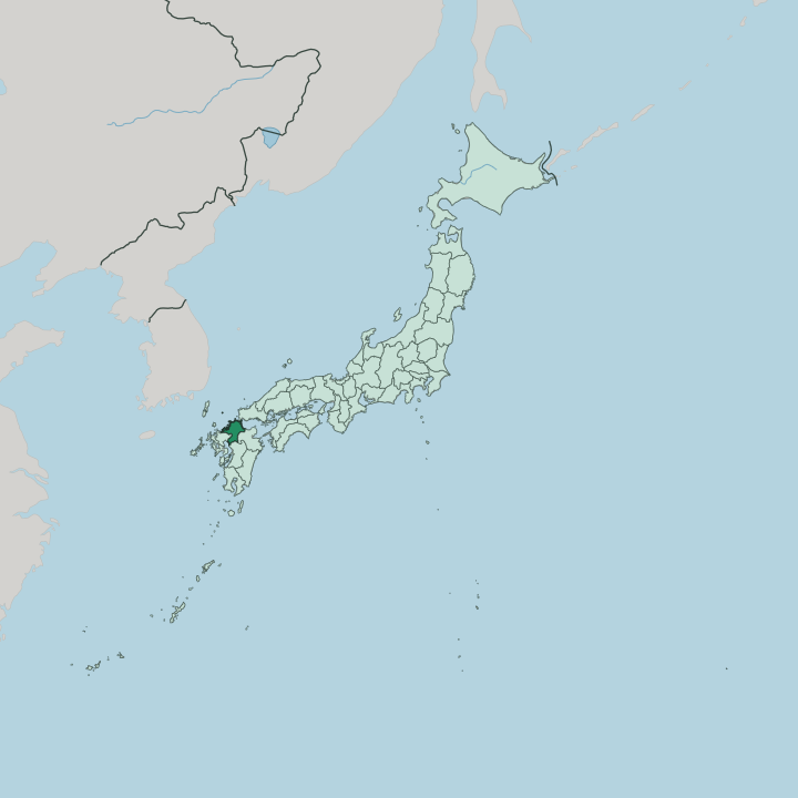 Map showing Fukuoka Prefecture — In Japan