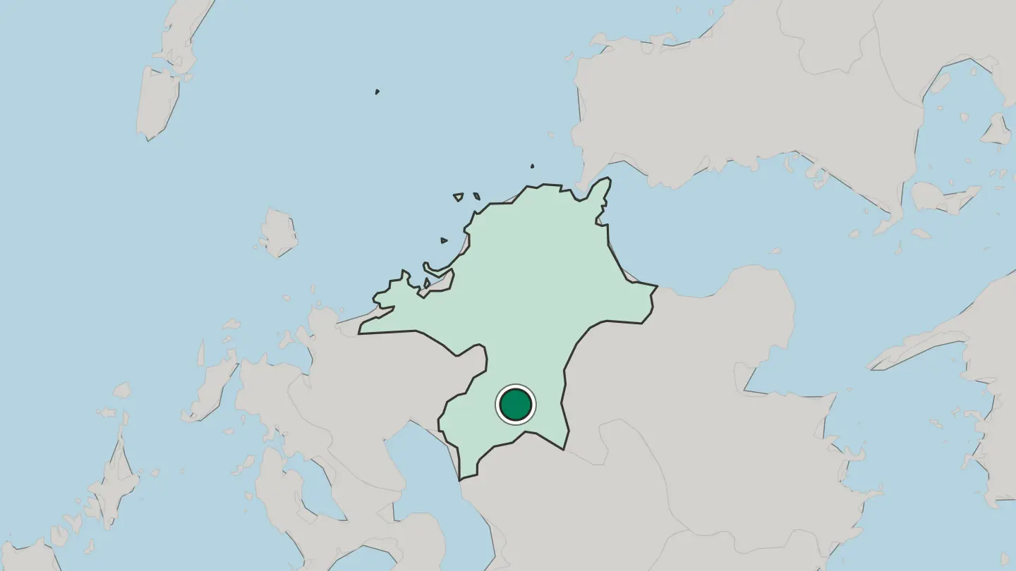 Map of Yame in Japan