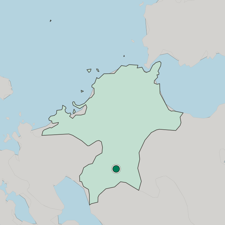 Map showing Yame — In Fukuoka Prefecture