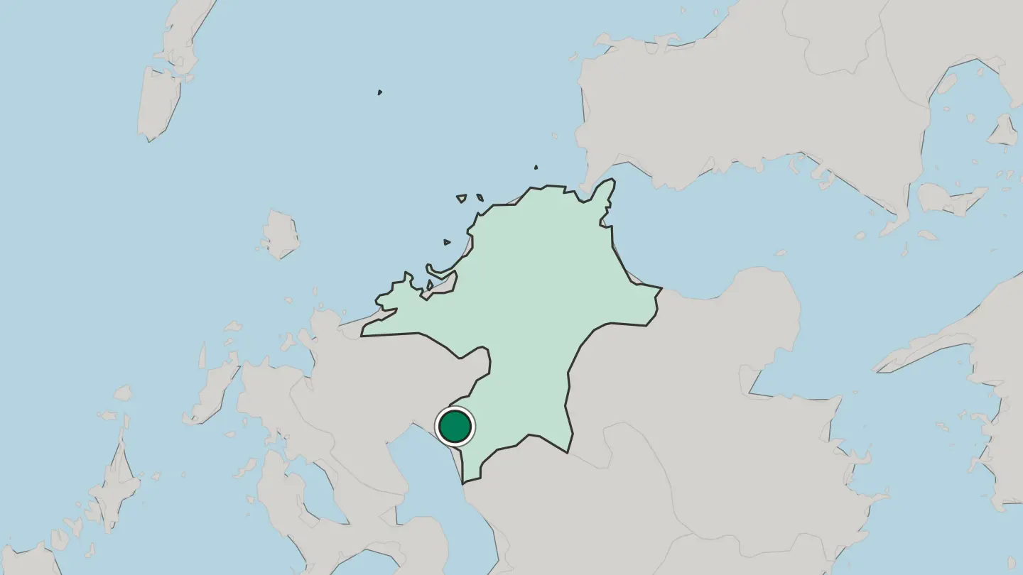 Map of Yanagawa in Japan