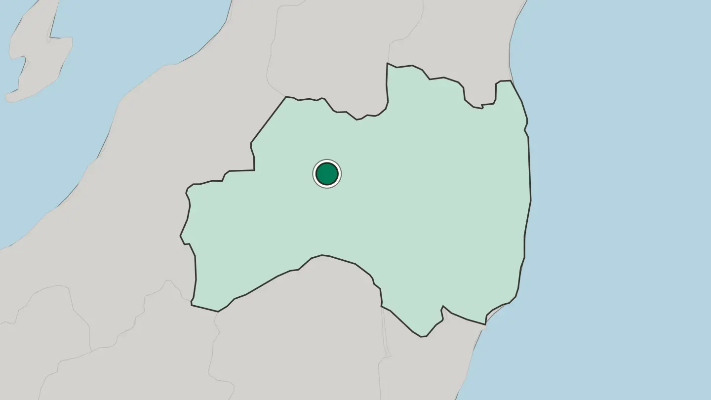 Map of Aizu-Wakamatsu in Japan