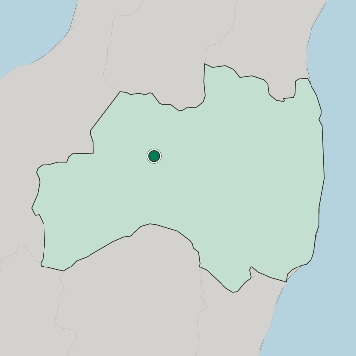 Map showing Aizu-Wakamatsu — In Fukushima-ken