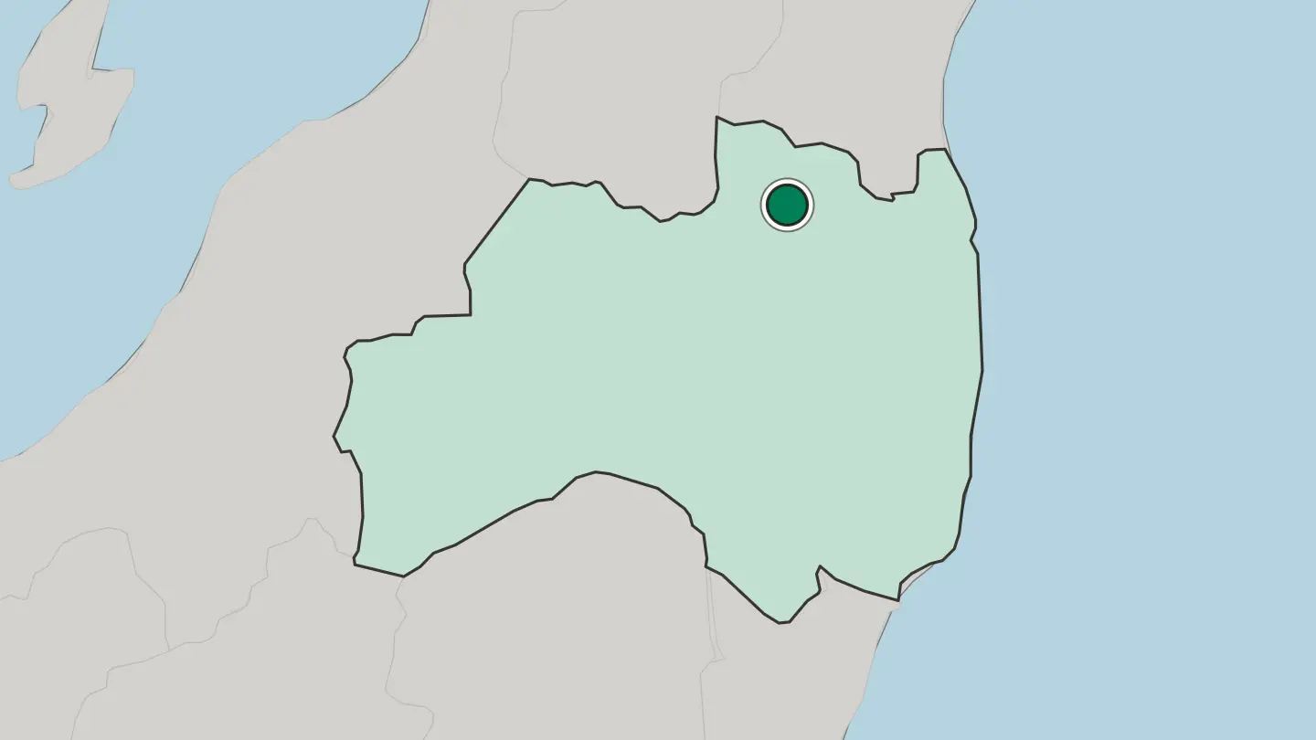 Map of Fukushima in Japan