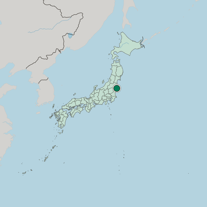 Map showing Iwaki — In Japan