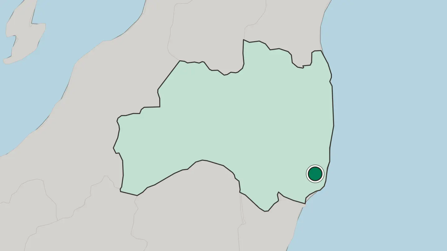 Map of Iwaki in Japan