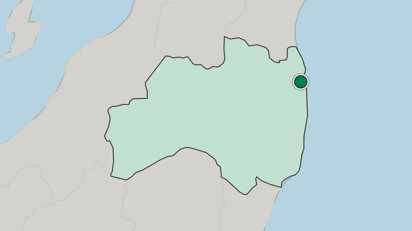 Map of Minami-Sōma in Japan