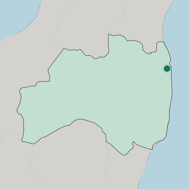 Map showing Minami-Sōma — In Fukushima-ken