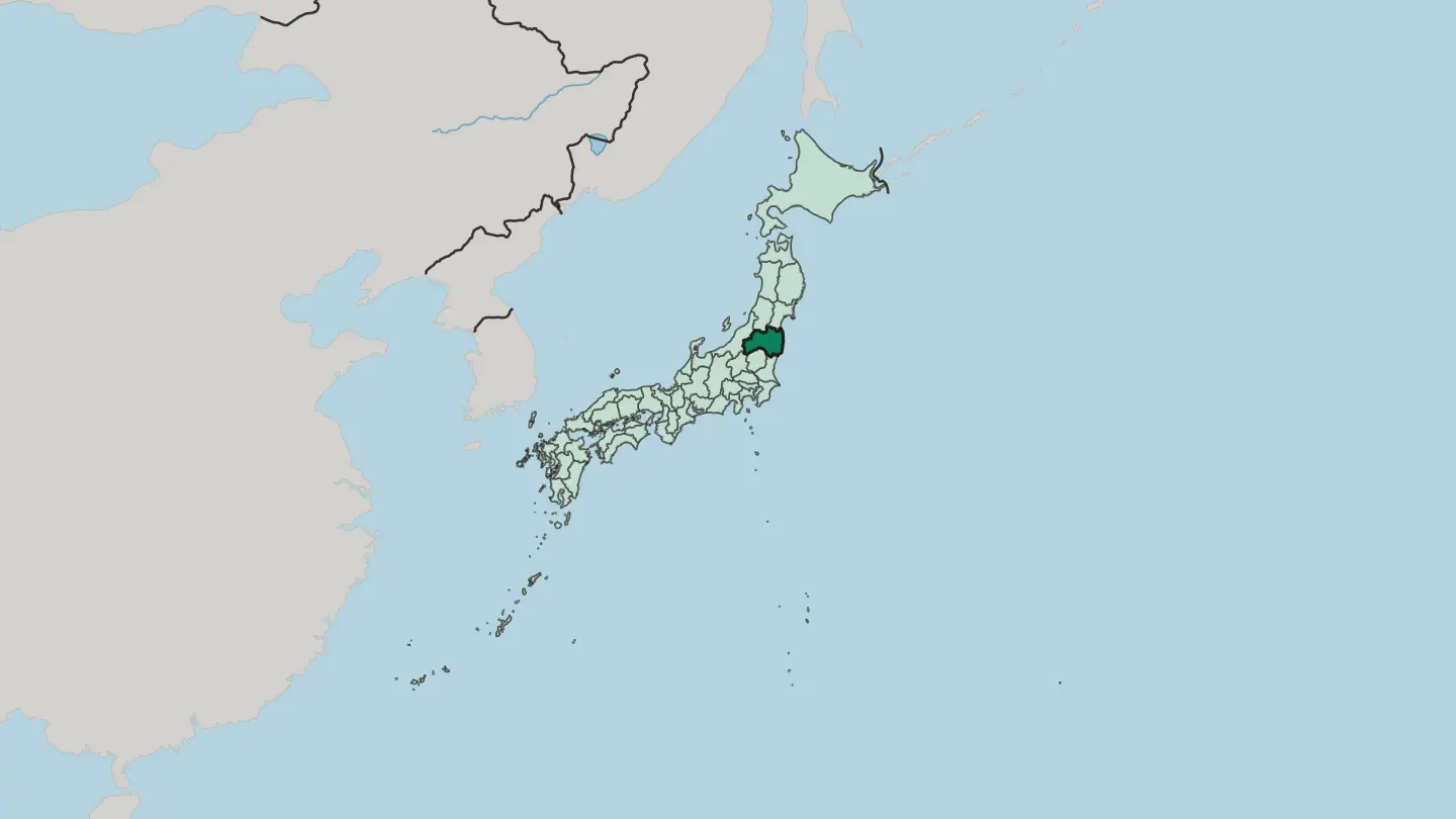 Map of Fukushima-ken in Japan