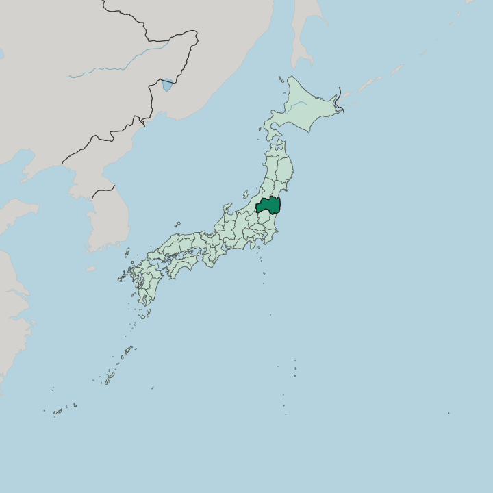 Map showing Fukushima-ken — In Japan
