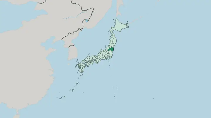 Map of Fukushima-ken in Japan