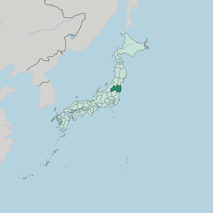 Map showing Fukushima-ken — In Japan