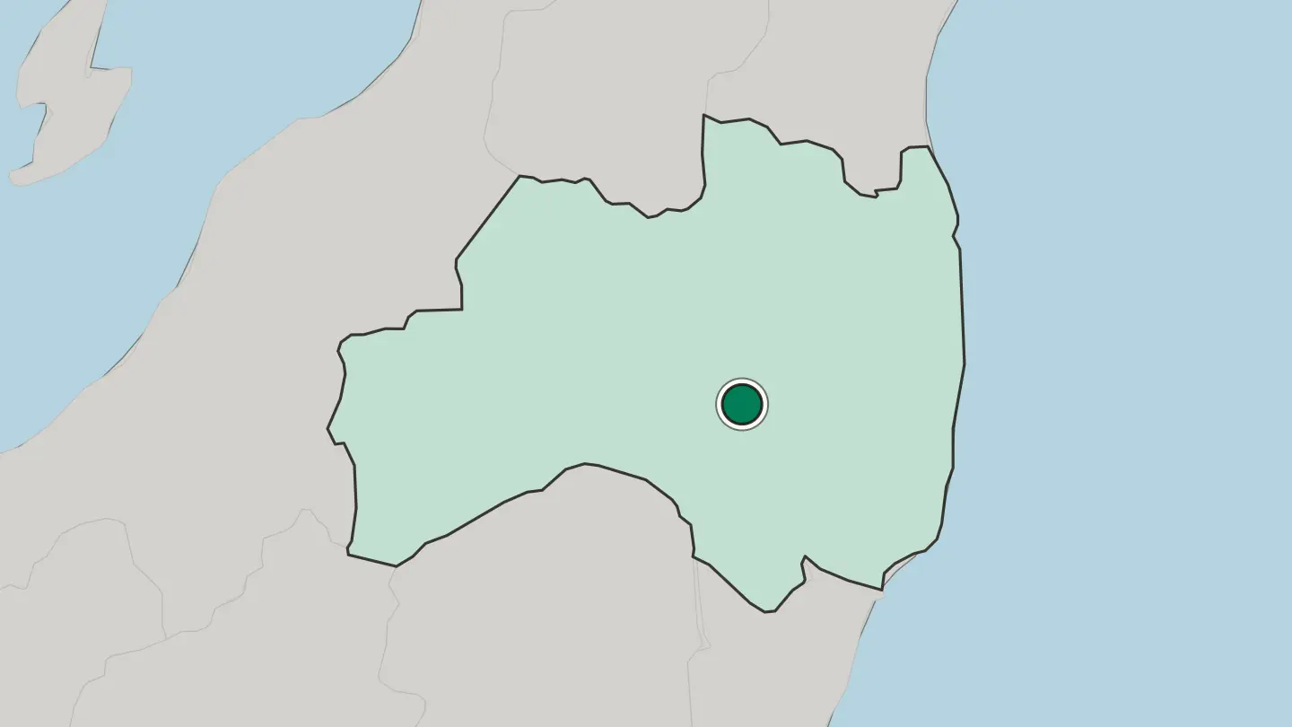 Map of Sukagawa in Japan