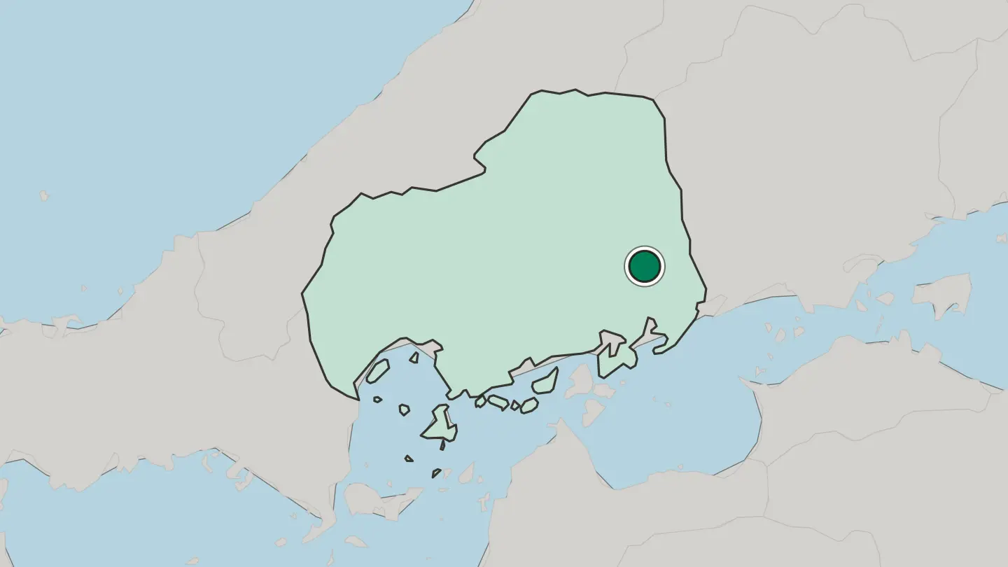 Map of Fuchū in Japan