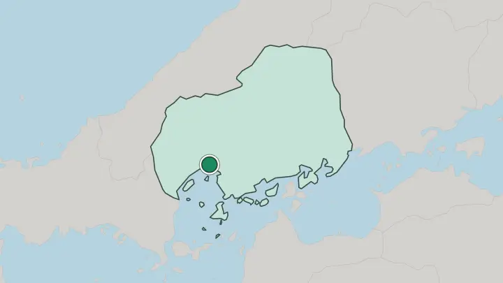 Map of Hiroshima in Japan
