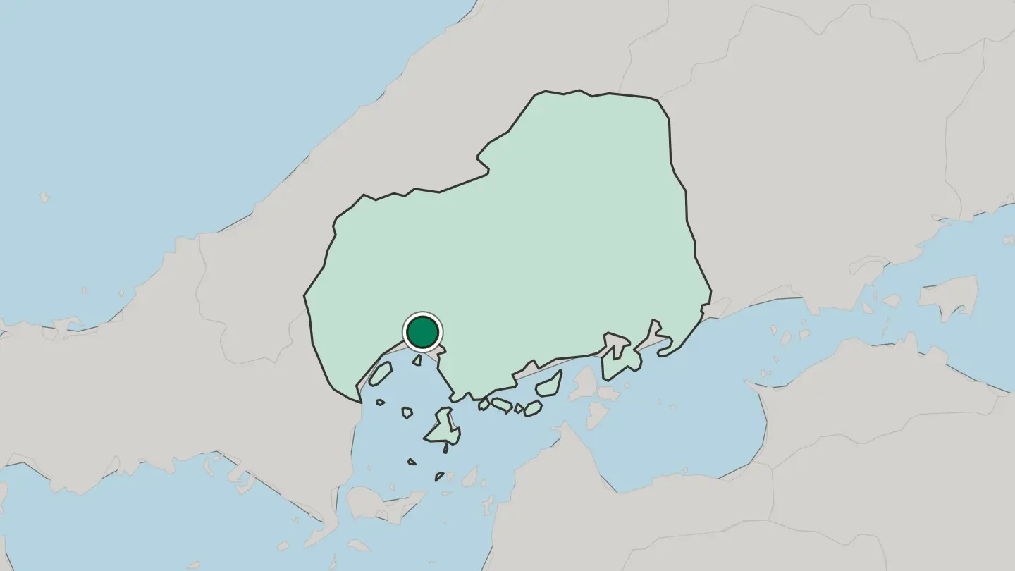 Map of Hiroshima in Japan