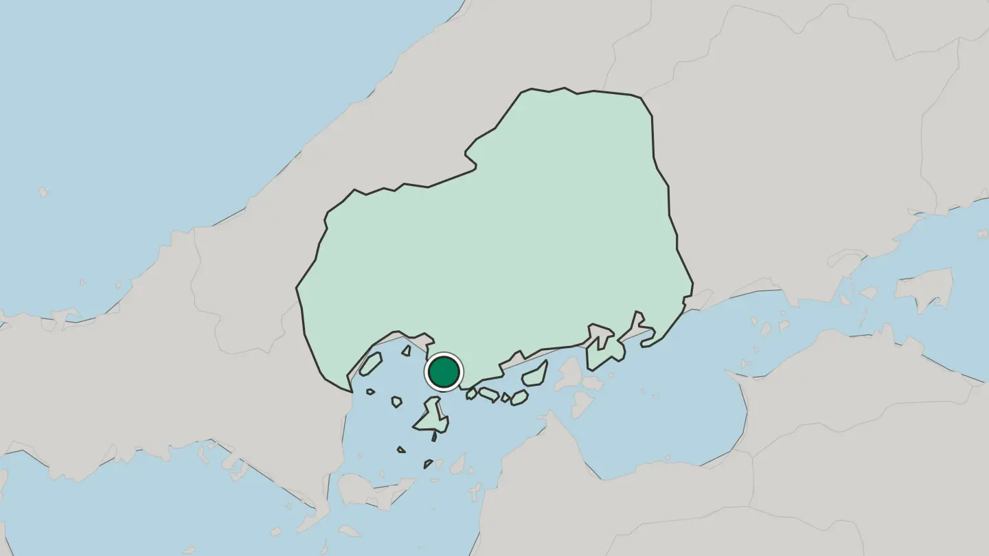 Map of Kure in Japan