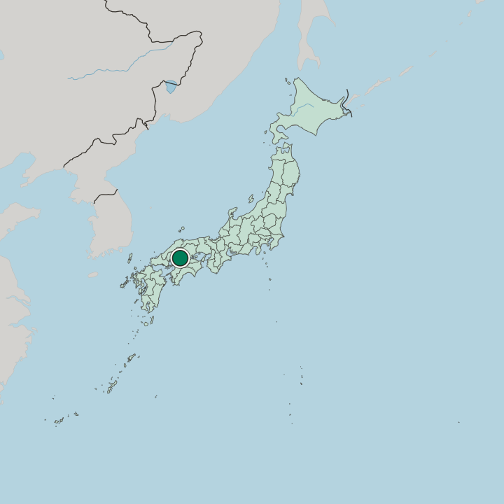 Map showing Mihara — In Japan