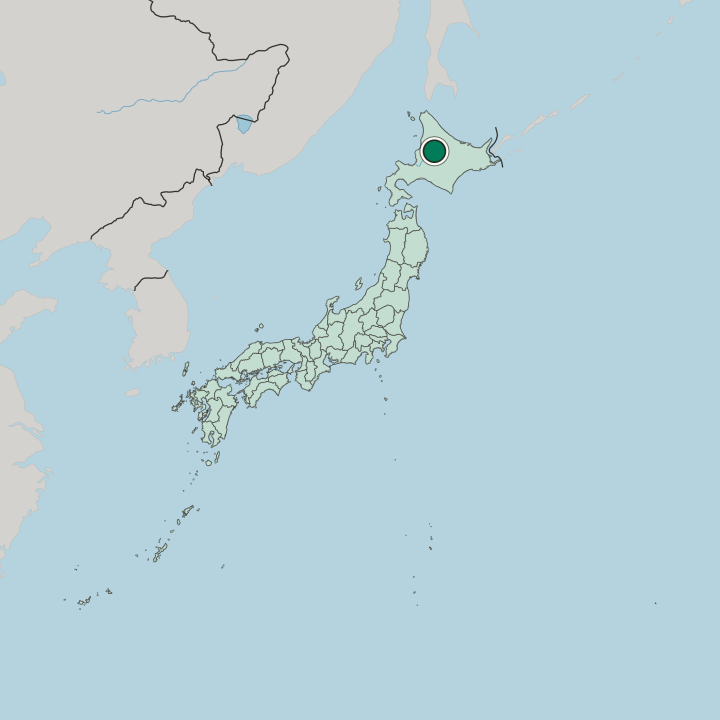 Map showing Asahikawa — In Japan