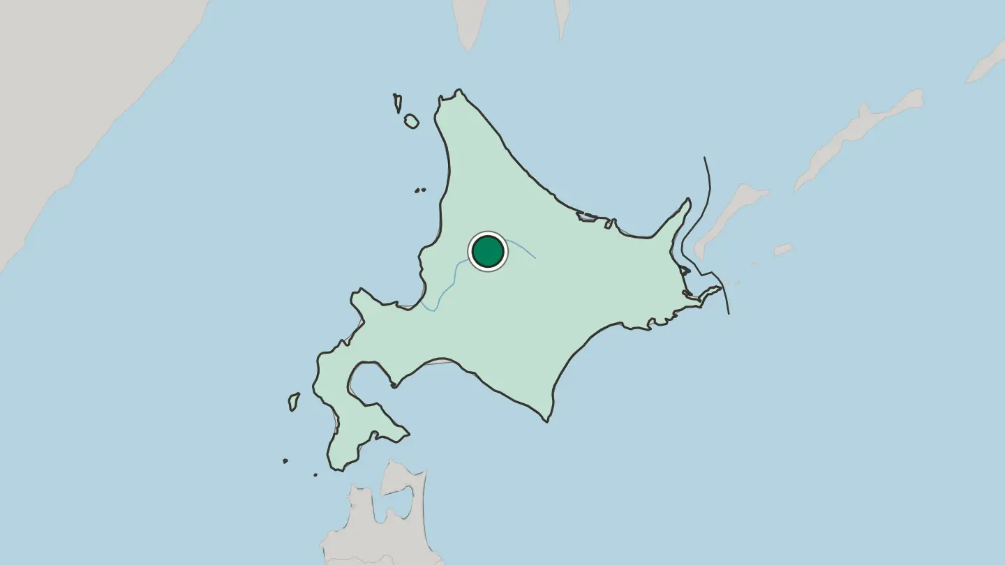Map of Asahikawa in Japan