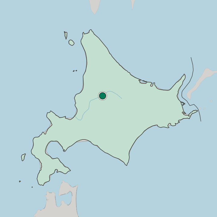 Map showing Asahikawa — In Hokkaido
