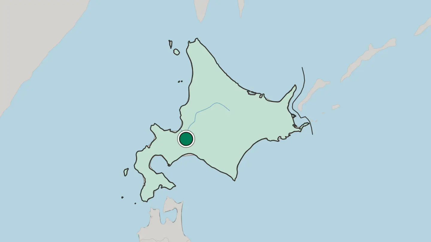 Map of Kitahiroshima in Japan