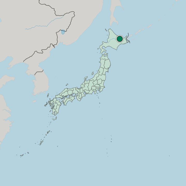 Map showing Kitami — In Japan