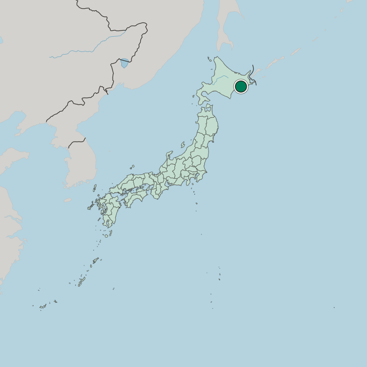 Map showing Kushiro — In Japan