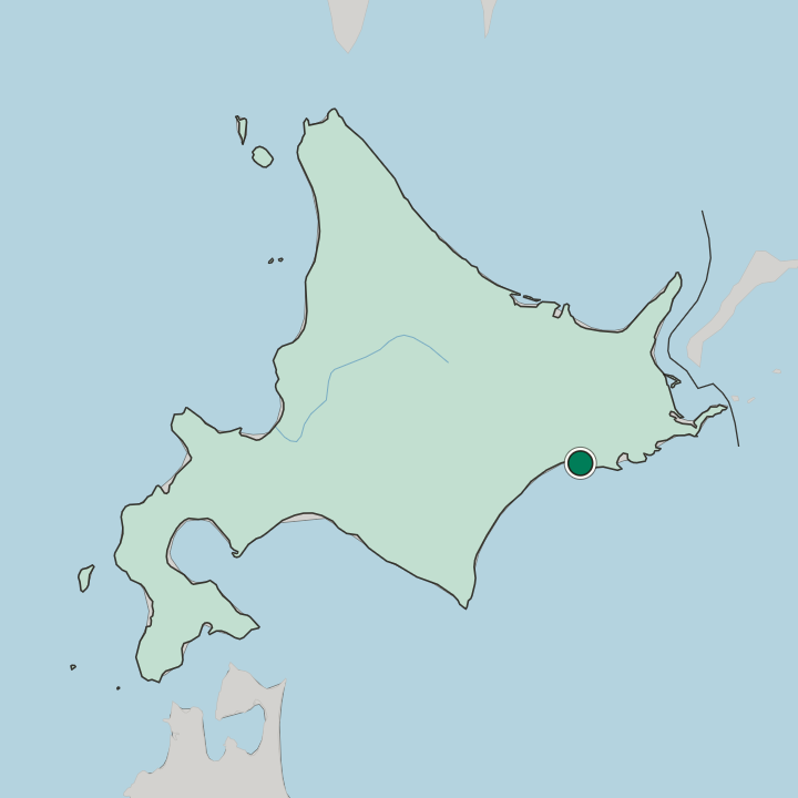 Map showing Kushiro — In Hokkaido