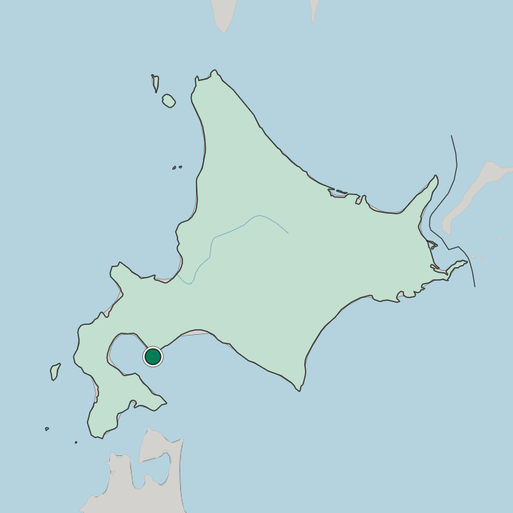 Map showing Muroran — In Hokkaido