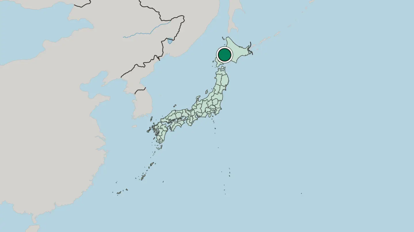 Map of Sapporo in Japan