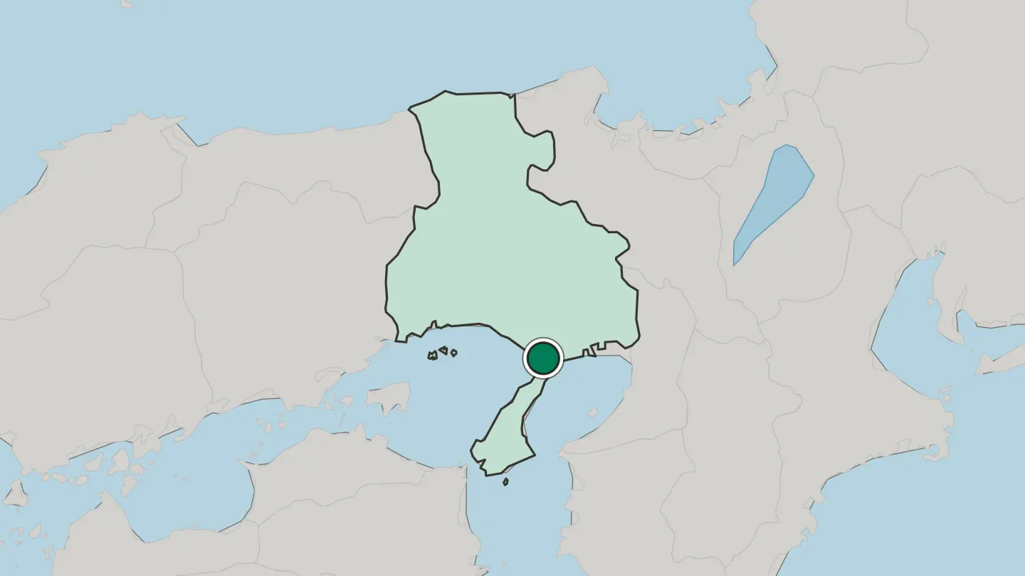 Map of Akashi in Japan