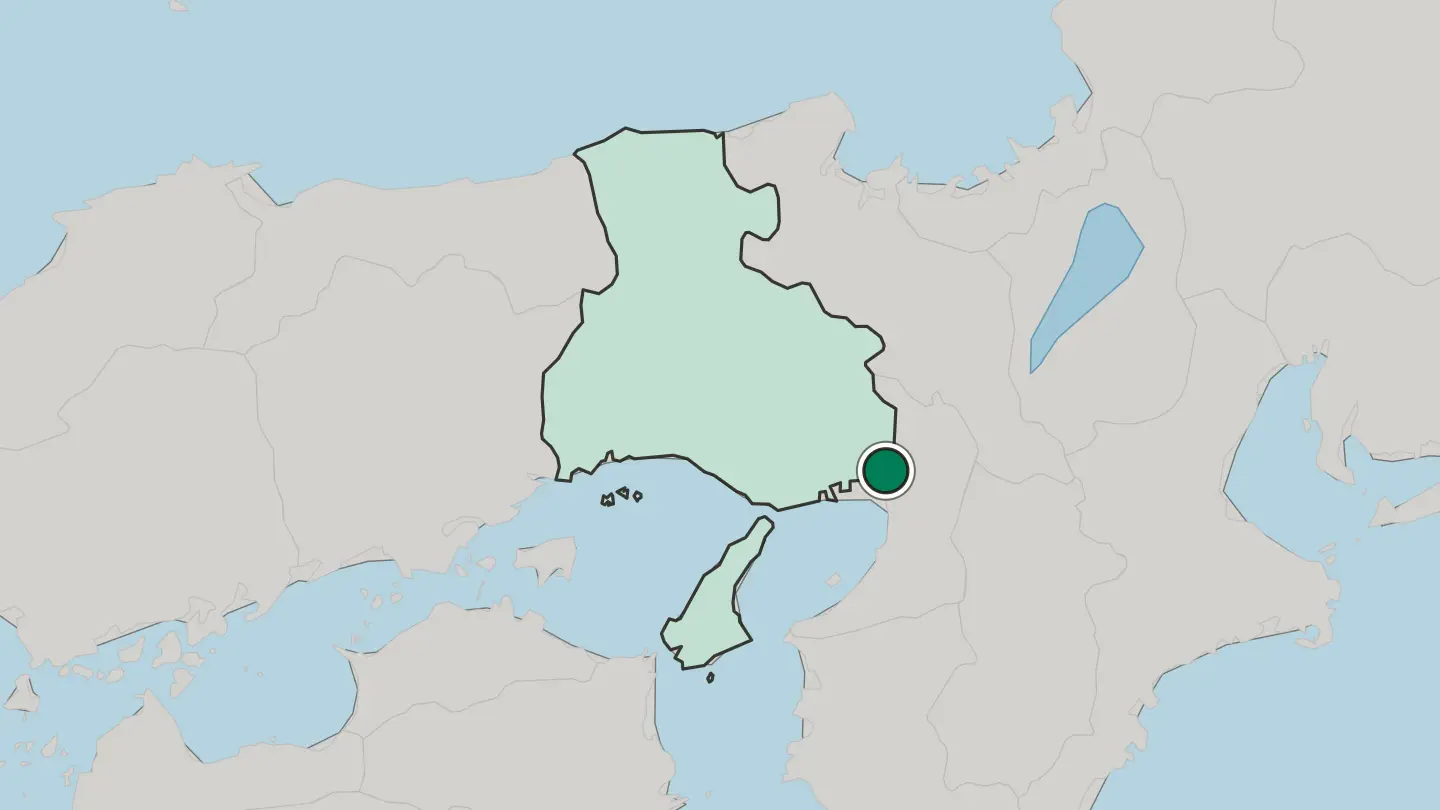 Map of Amagasaki in Japan