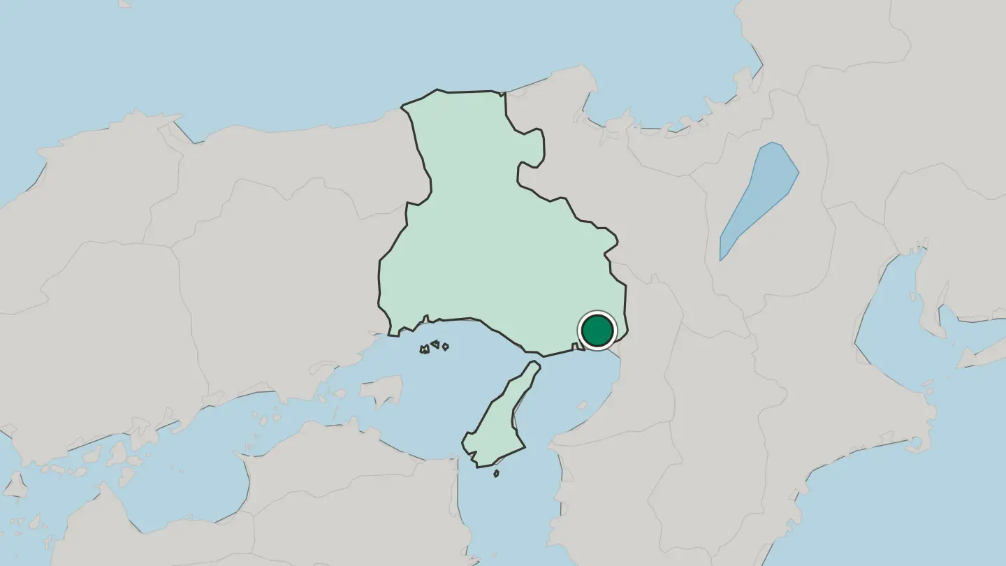 Map of Ashiya in Japan