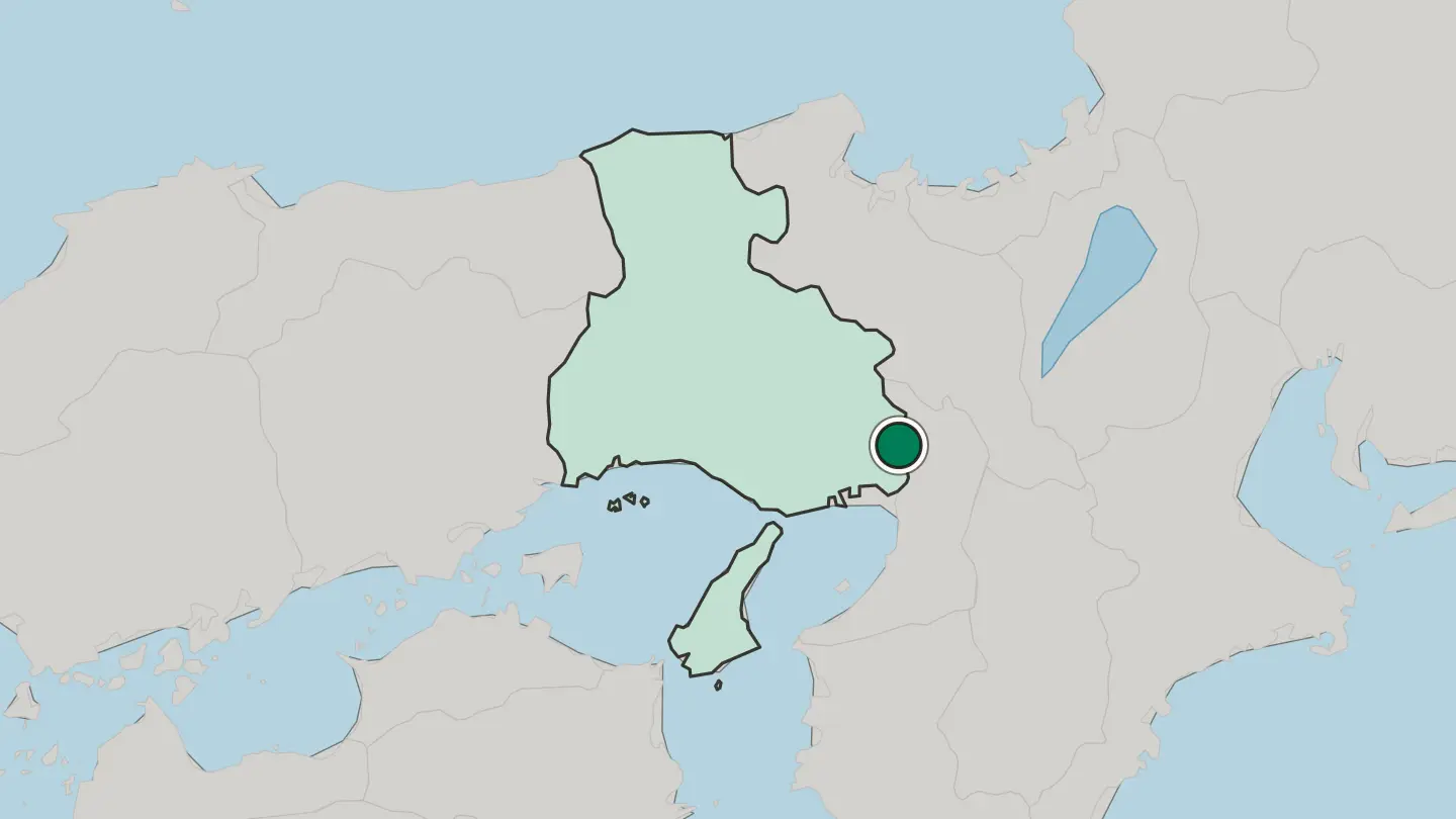 Map of Kawanishi in Japan