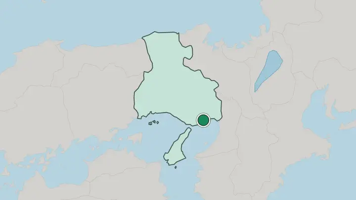Map of Kobe in Japan