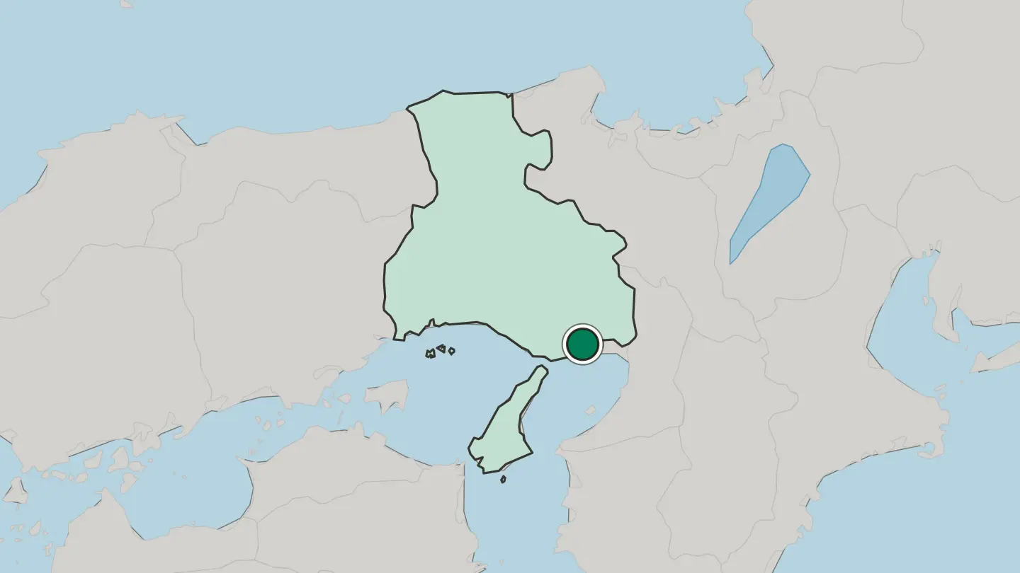 Map of Kobe in Japan