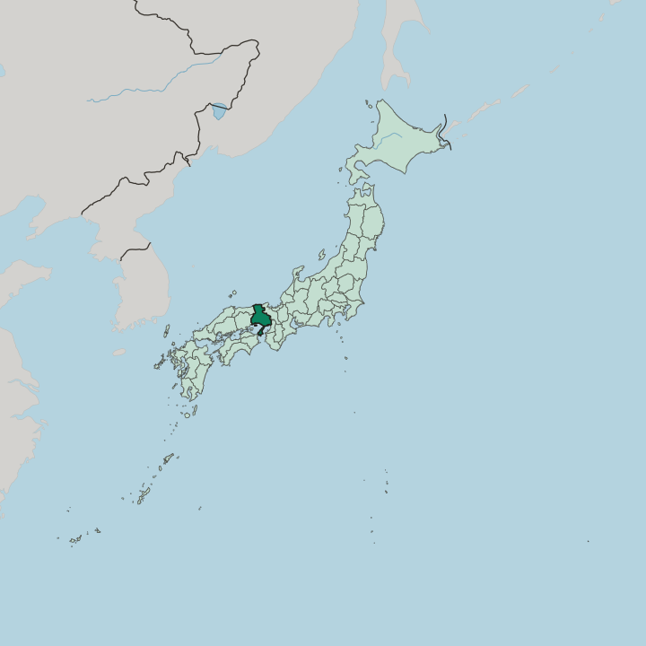 Map showing Hyōgo — In Japan