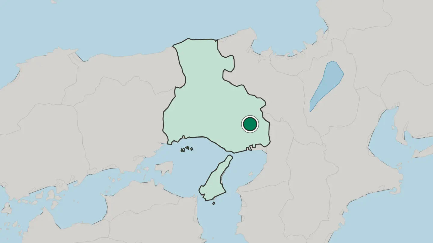 Map of Sandachō in Japan