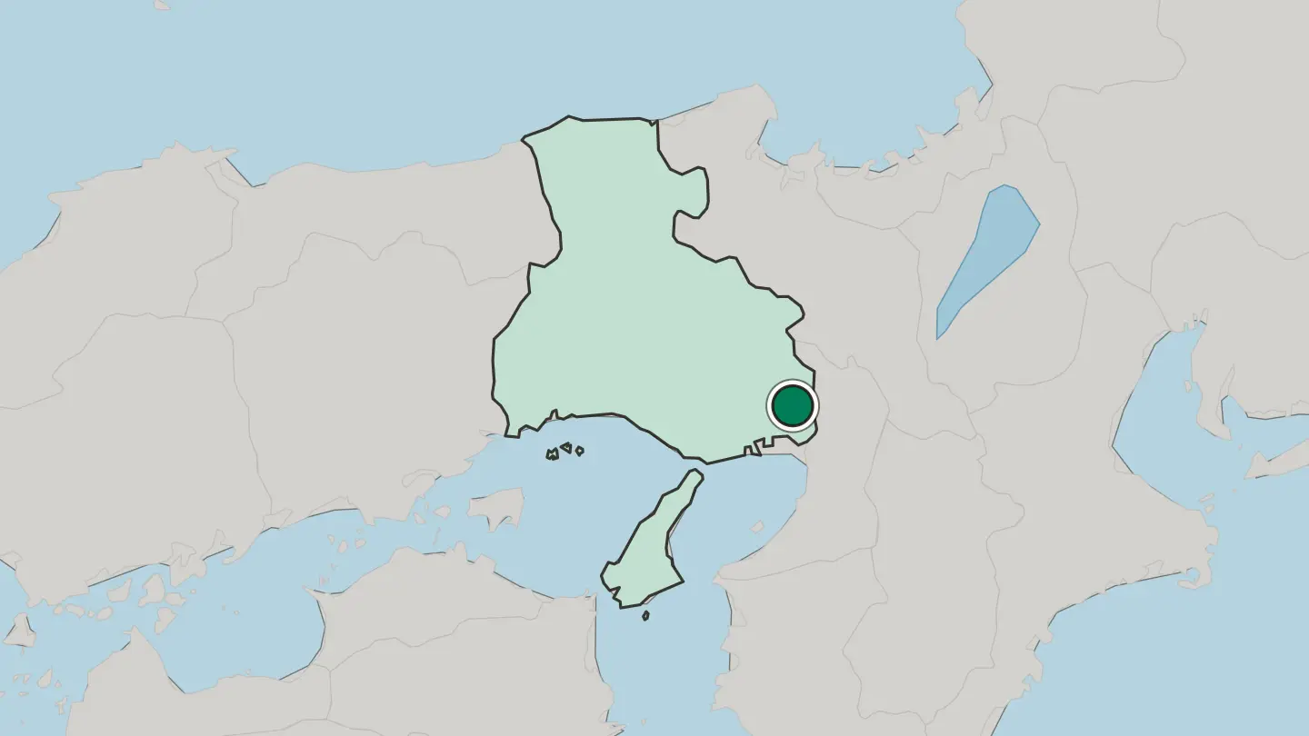 Map of Takarazuka in Japan