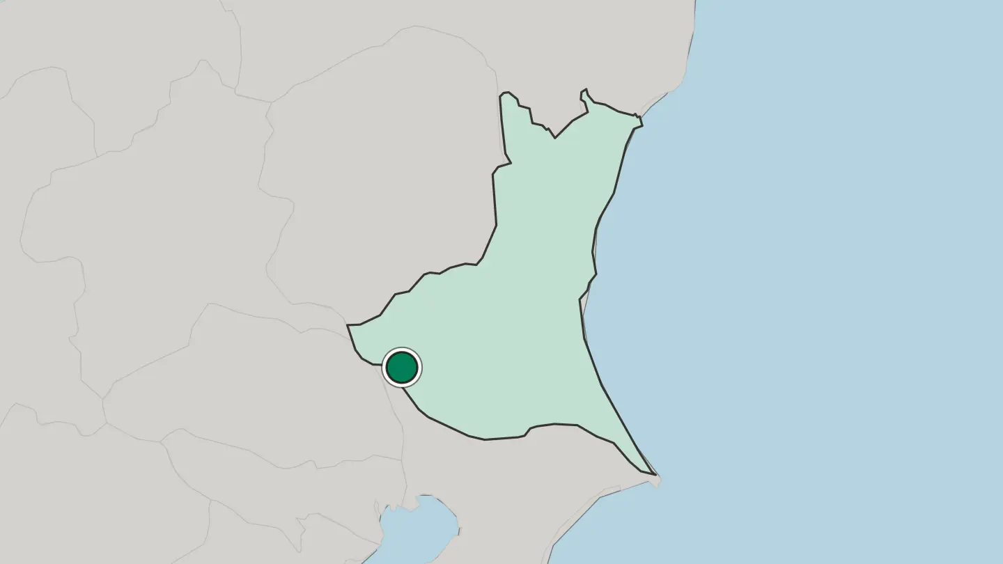 Map of Bandō in Japan