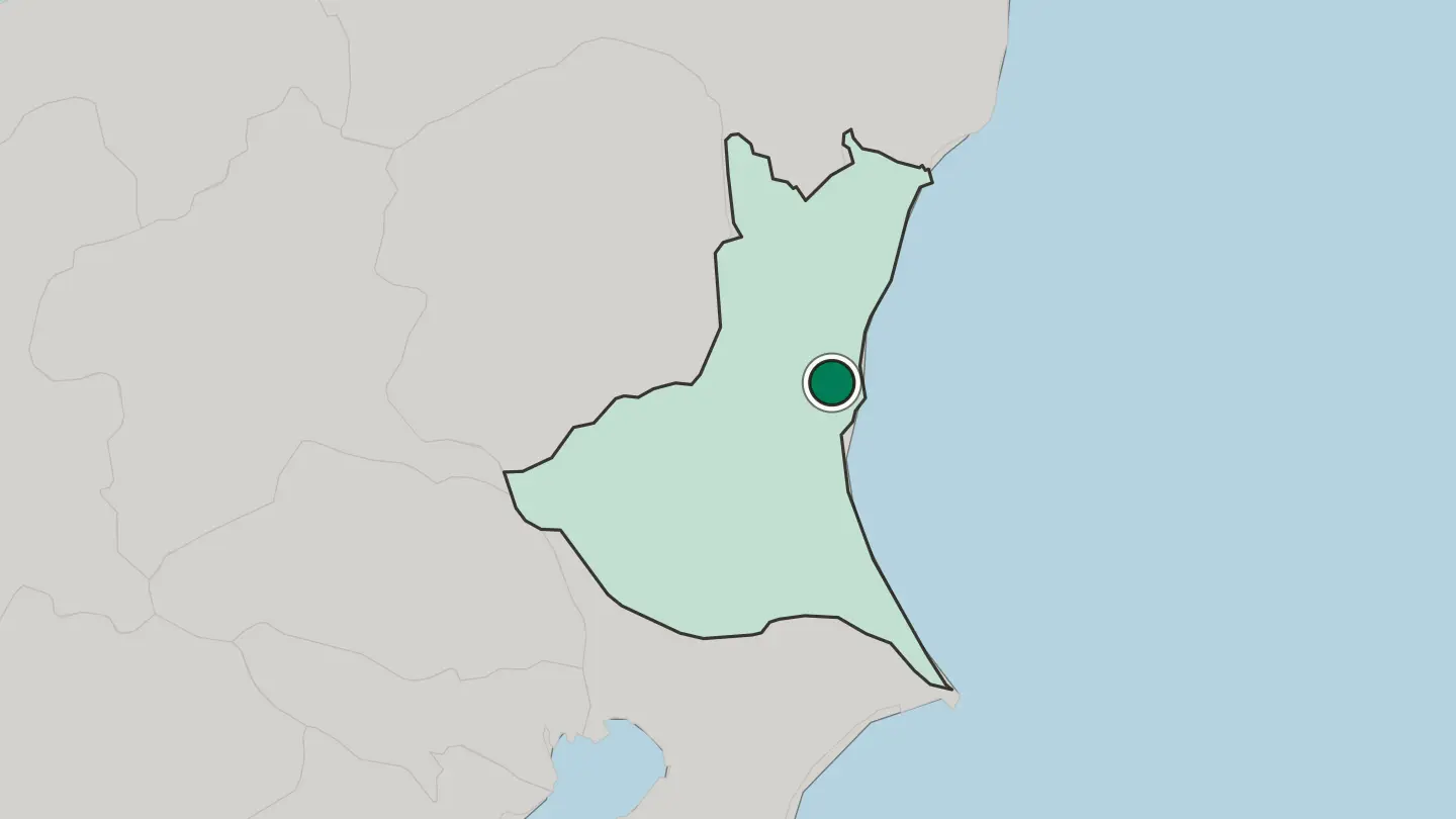 Map of Hitachi-Naka in Japan