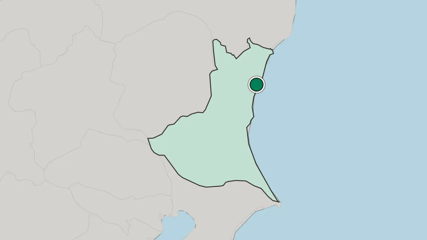 Map of Hitachi in Japan