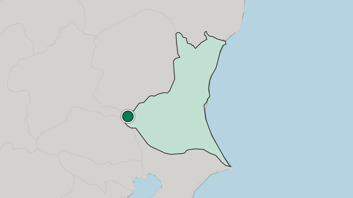 Map of Koga in Japan
